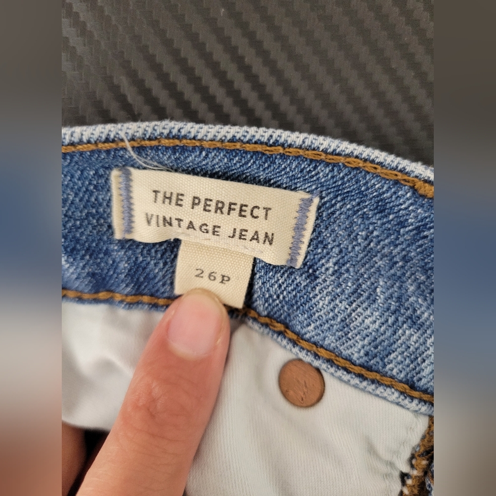 Madewell The Perfect Vintage Jean Light Wash Raw Hem 26P Petite - Picture 5 of 5